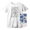 T-Shirt Painting "Blue Peonies" - 100% Cotton, Size S by ROSA Talent